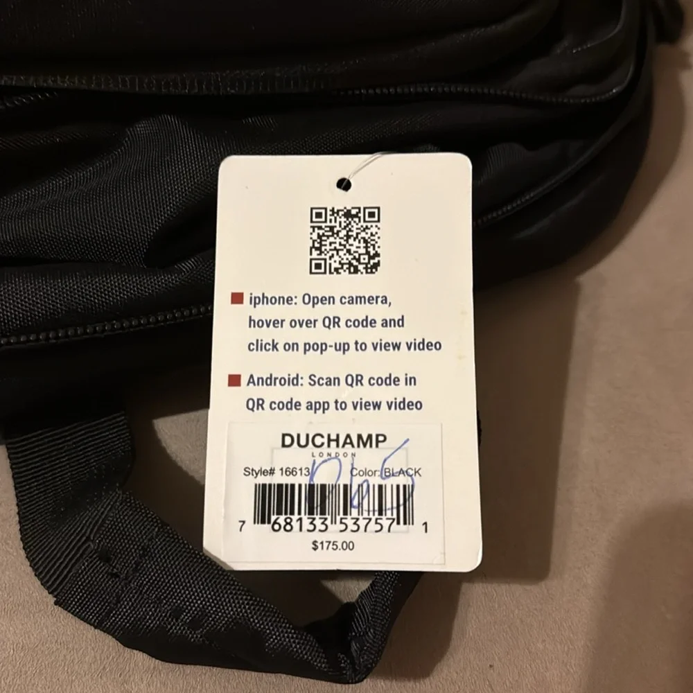 Duchamp London expandable travel backpack suitcase in black. New with tags NWT - Picture 11 of 11
